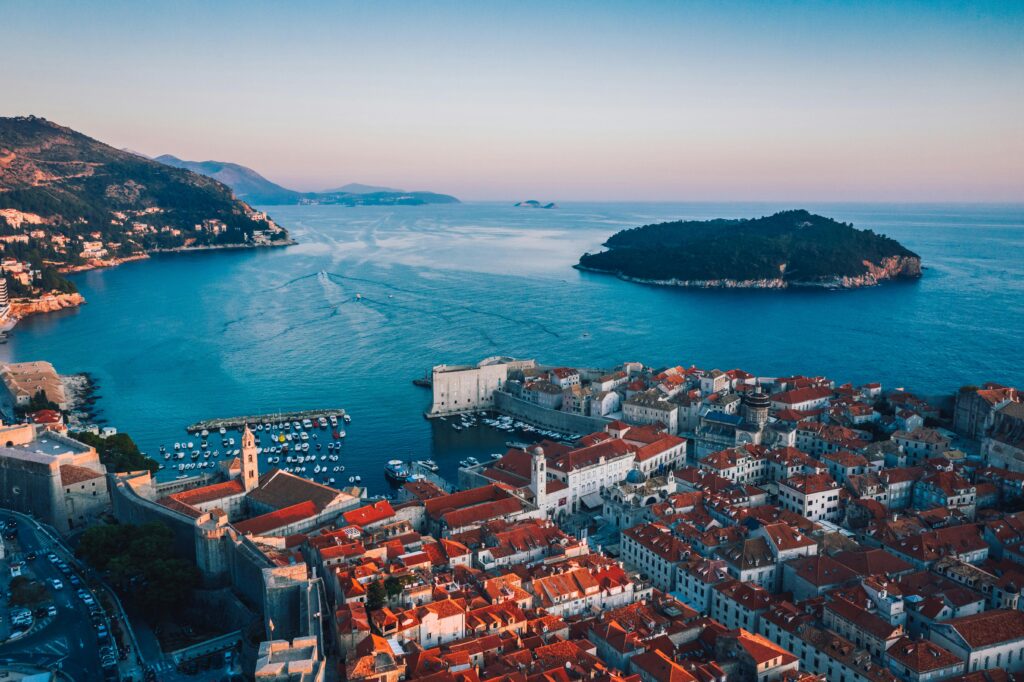 Breathtaking sunset over Dubrovnik